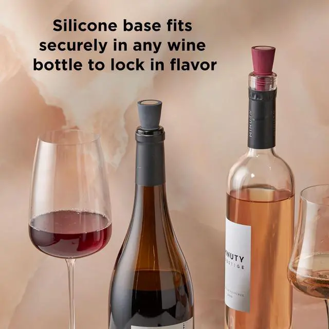 Alt view image 4 of 7 - W6121 Bottle Stoppers Set of 4, Multicolor Wine Bottle Caps to Preserve Freshness, Stylish and Durable, Perfect for Parties and Gifts