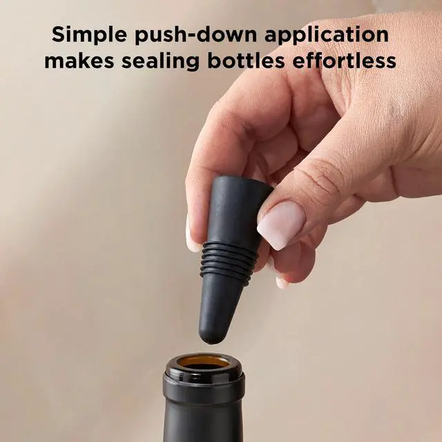 Alt view image 6 of 7 - W6121 Bottle Stoppers Set of 4, Multicolor Wine Bottle Caps to Preserve Freshness, Stylish and Durable, Perfect for Parties and Gifts