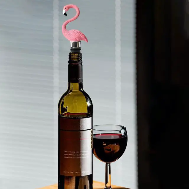 Alt view image 5 of 6 - 1 Pcs Funny Flamingo Wine Stopper for Women Men Flamingo Gift Party Decor Wine Stoppers Decorative Rubber Wine Stoppers Champagne Bottle Stopper Sparking Wine Bottle Sealer