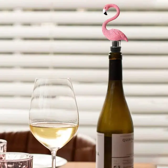 Alt view image 6 of 6 - 1 Pcs Funny Flamingo Wine Stopper for Women Men Flamingo Gift Party Decor Wine Stoppers Decorative Rubber Wine Stoppers Champagne Bottle Stopper Sparking Wine Bottle Sealer