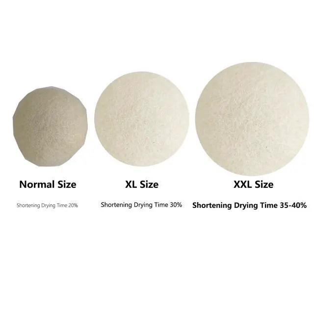 Alt view image 2 of 5 - XXL Wool Dryer Balls, 3PCS Natural Fabric Softener, Fluff Laundry Wrinkle Release and Saves Drying Time, Reusable