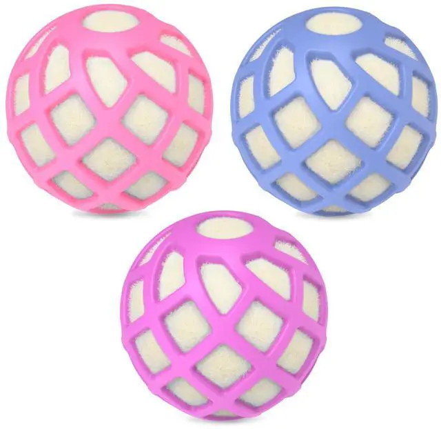 Main image of Dryer Balls Patented Silicone Guard, Natural Wool Core, Super Anti-Tangle & Saves Drying Time, Reduces Static & Noise, Natural Fabric Softener, XL 3" Pack of 3