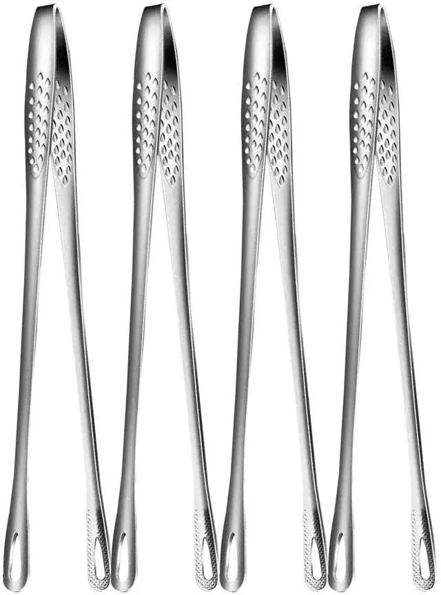 Main image of 4 Pcs 11 Inches Korean BBQ Tongs Stainless Steel Grill Tongs Cooking Tweezers Japanese Barbecue Tong Kitchen Tong For Cooking Pasta Salads Buffet Food Serving