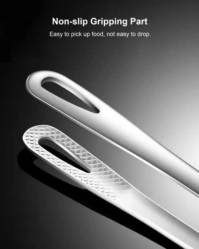 Alt view image 2 of 6 - 4 Pcs 11 Inches Korean BBQ Tongs Stainless Steel Grill Tongs Cooking Tweezers Japanese Barbecue Tong Kitchen Tong For Cooking Pasta Salads Buffet Food Serving