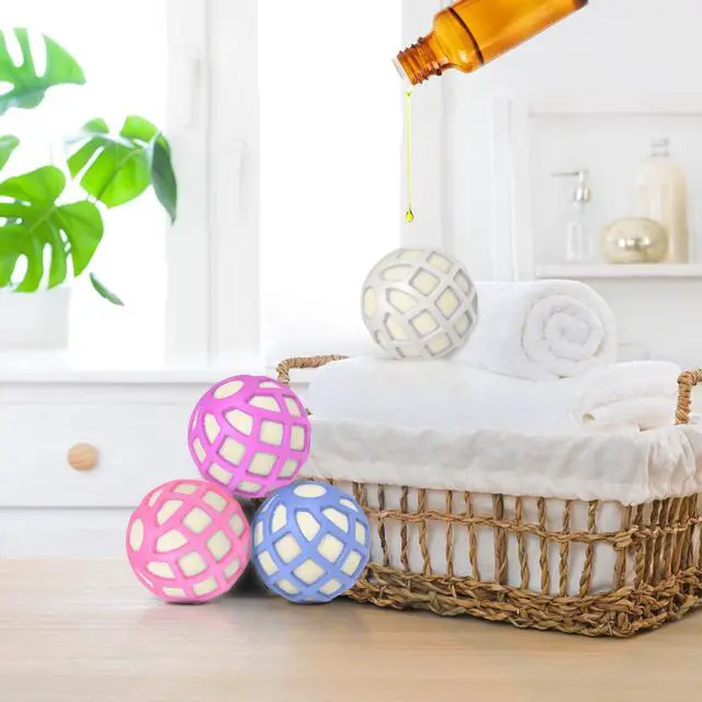 Alt view image 6 of 6 - Dryer Balls Patented Silicone Guard, Natural Wool Core, Super Anti-Tangle & Saves Drying Time, Reduces Static & Noise, Natural Fabric Softener, XL 3" Pack of 3