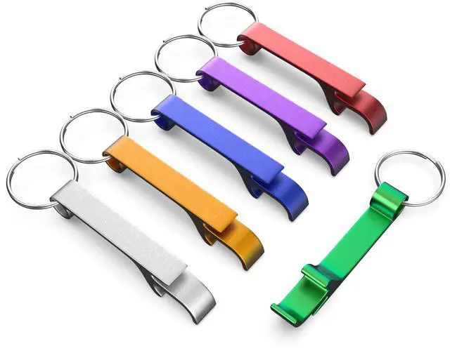Main image of 6 Pack Aluminum Alloy Bottle Opener Keychain, Pocket Beer Bar Tool Set