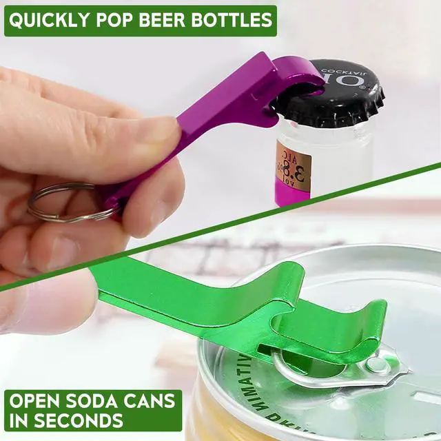 Alt view image 3 of 7 - 6 Pack Aluminum Alloy Bottle Opener Keychain, Pocket Beer Bar Tool Set