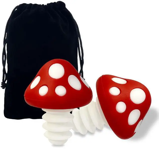 Main image of Red Mushroom Wine Stoppers - Bottle Plug Accessories, Kitchen Gadgets Gift Set, Creative Halloween Decoration - 2pcs