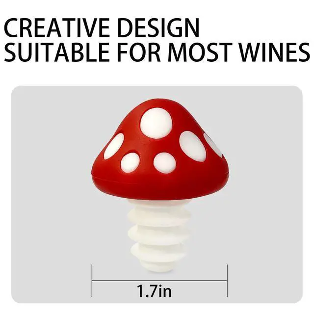Alt view image 4 of 7 - Red Mushroom Wine Stoppers - Bottle Plug Accessories, Kitchen Gadgets Gift Set, Creative Halloween Decoration - 2pcs