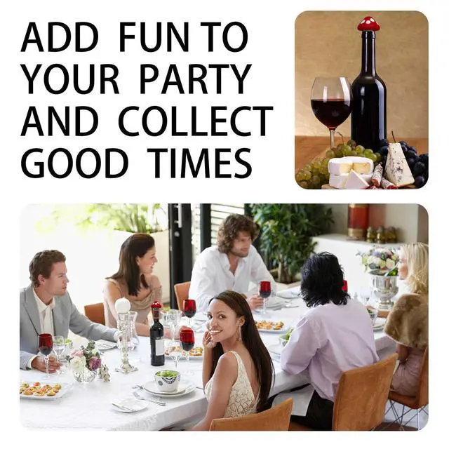Alt view image 5 of 7 - Red Mushroom Wine Stoppers - Bottle Plug Accessories, Kitchen Gadgets Gift Set, Creative Halloween Decoration - 2pcs