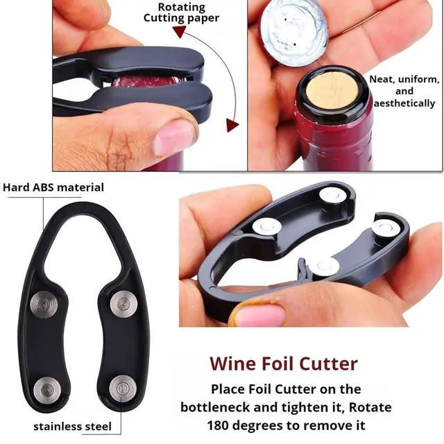 Alt view image 2 of 6 - 4 Pack Wine Foil Cutter Tool, Stainless Blades Foil Remover for Wine Bottles,Removes Foil Top Effortlessly,Easy Wine Bottle Opener Accessory,Gift for Wine Lovers, Home Bar, and Parties