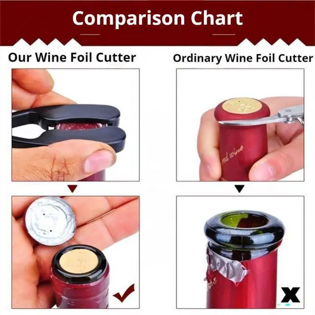 Alt view image 3 of 6 - 4 Pack Wine Foil Cutter Tool, Stainless Blades Foil Remover for Wine Bottles,Removes Foil Top Effortlessly,Easy Wine Bottle Opener Accessory,Gift for Wine Lovers, Home Bar, and Parties