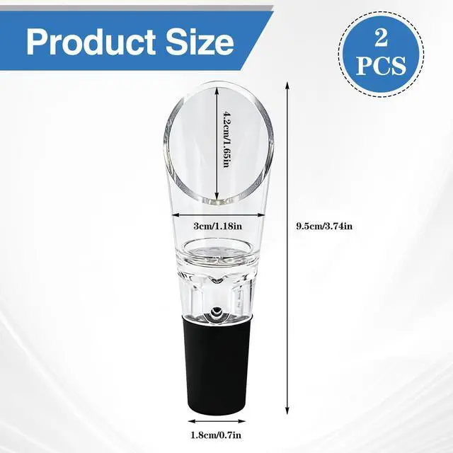 Alt view image 2 of 7 - 2 Pcs 2-in-1 Wine Aerator Pourers, Aerating Spouts for Wine Bottles | 2-Piece Set,2-in-1 Function,In-Pour Aeration,Controlled Serving,Versatile Occasions,Aerating Spouts for Wine Bottles