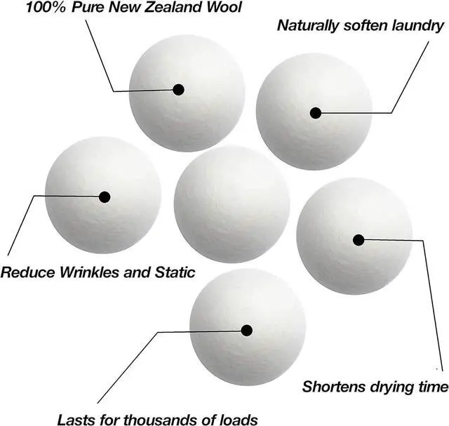 Alt view image 6 of 6 - Wool Dryer Balls XL 4-Pack - 100% Pure New Zealand Wool, Ecoigy Natural Fabric Softener, Reduces Wrinkles & Drying Time, Ideal for Essential Oils, Dryer Sheets Alternative,Dryer Balls Laundry Reusable