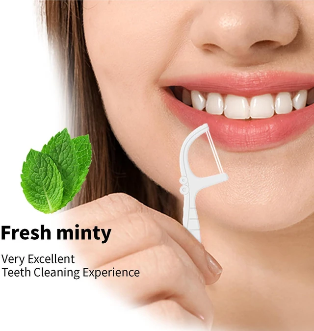 Alt view image 5 of 7 - Dual-Line Dental Floss Picks 200 Count, Mint Flavored Disposable Flossers with Toothpick, Teeth Clean & Fresh Breath, Portable Oral Care Tools for Adults Daily Teeth Cleaning