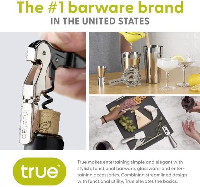 Alt view image 5 of 7 - Truetap Double Hinged Waiter's Corkscrew Wine Opener, Stainless Steel Wine Bottle Opener with Built In Foil Cutter, Home Bar Tools, Bar Cart Accessories, Wedding Gifts, Set of 1, Solid Red