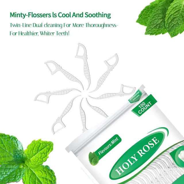 Alt view image 4 of 6 - Dental Floss Picks 300 Count, Dual-Line Flossers with Toothpick