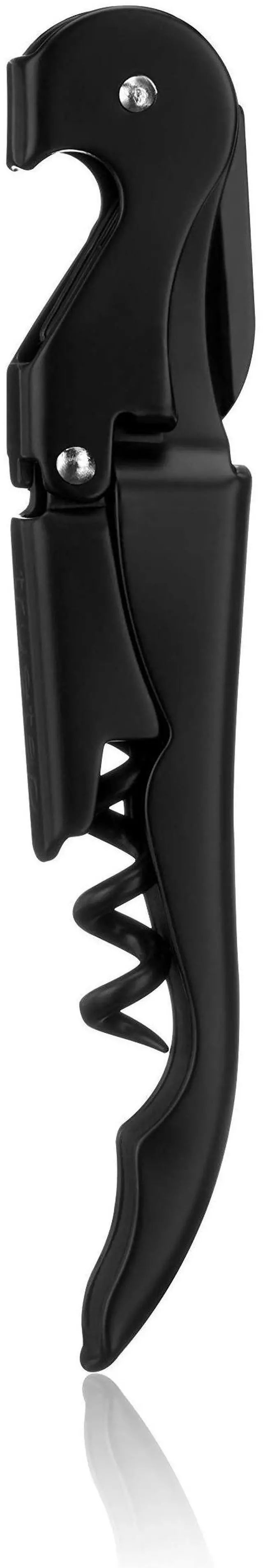 Main image of Truetap Double Hinged Waiter's Corkscrew Wine Opener, Stainless Steel Wine Bottle Opener with Built In Foil Cutter, Home Bar Tools, Bar Cart Accessories, Wedding Gifts, Set of 1, Matte Black