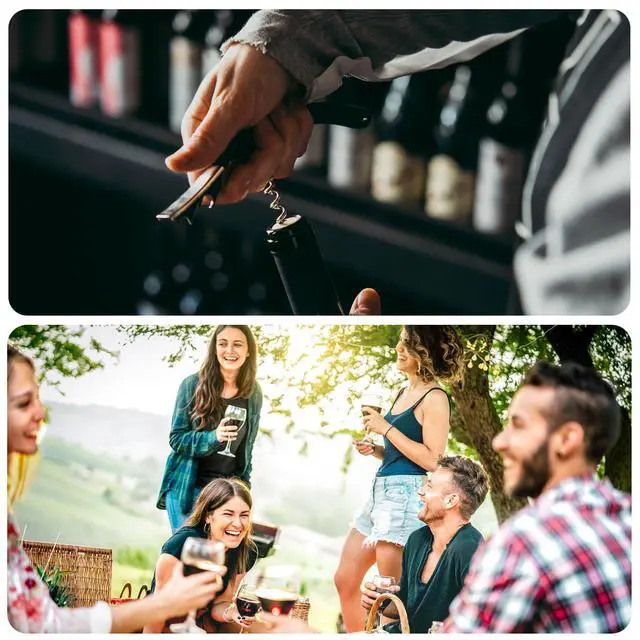 Alt view image 6 of 6 - 2Pcs 5" Wine Openers Waiter Corkscrew Professional Red Wine Bottle Opener Double Hinged with Foil Cutter for Servers Bartender, Gold