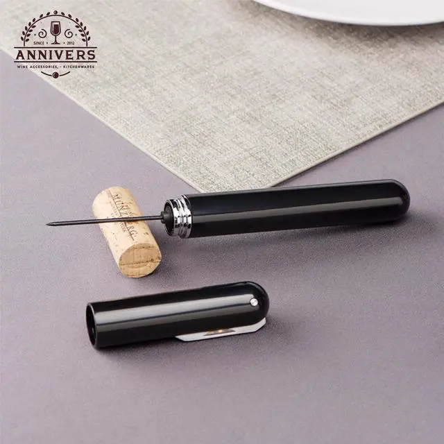 Alt view image 4 of 7 - Air Pump Wine Bottle Opener & Wine Aerator Pourer Set, Air Pressure Pop Wine Opener Corkscrew Cork Remover Foil Cutter Portable Handheld, Decanter Aerating Spout, Ouvre Bouteille de Vin