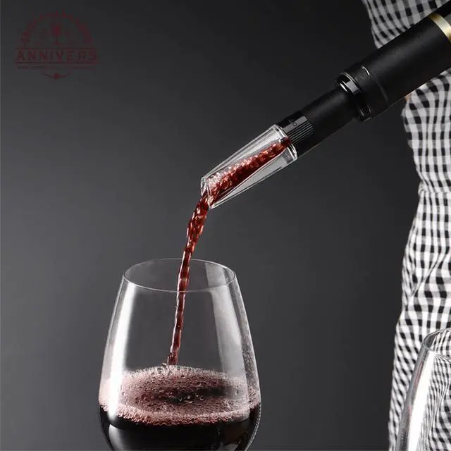 Alt view image 7 of 7 - Air Pump Wine Bottle Opener & Wine Aerator Pourer Set, Air Pressure Pop Wine Opener Corkscrew Cork Remover Foil Cutter Portable Handheld, Decanter Aerating Spout, Ouvre Bouteille de Vin