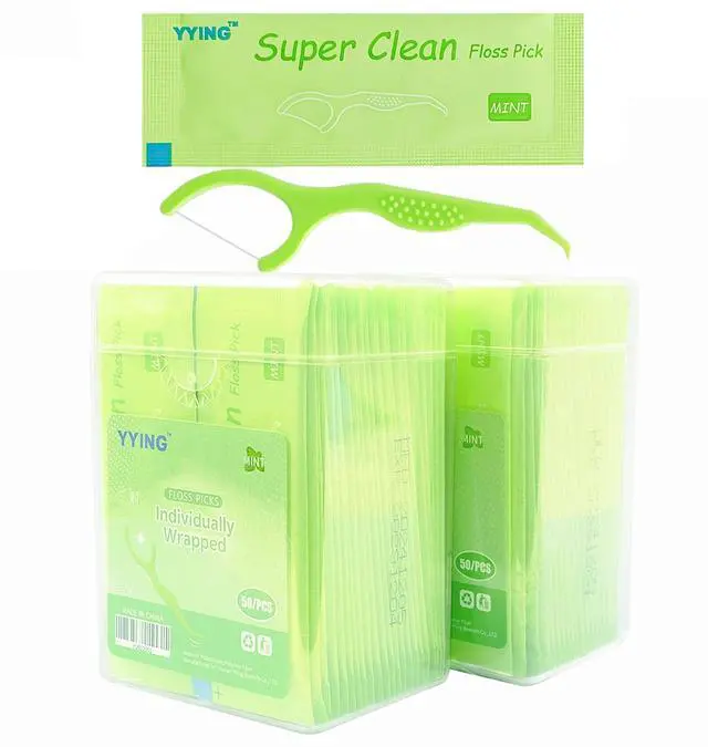 Main image of Individually Wrapped Dental Floss Picks 100 Count Mint Flavored