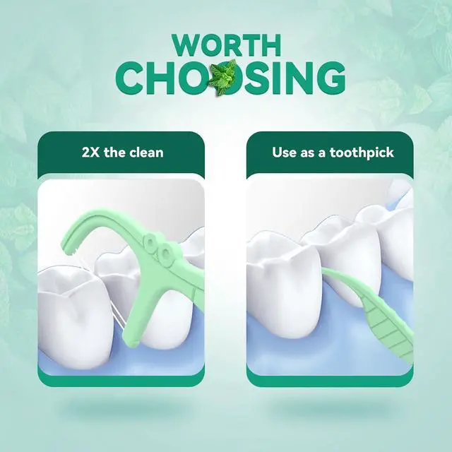 Alt view image 6 of 7 - Travel Dental Floss Picks, 3 Cases with 156 Count Mint Flavor Twin-Line Dental Flosser, Portable Floss Case, Portable Floss Dispenser, Travel Floss Sticks for Adults (Green)