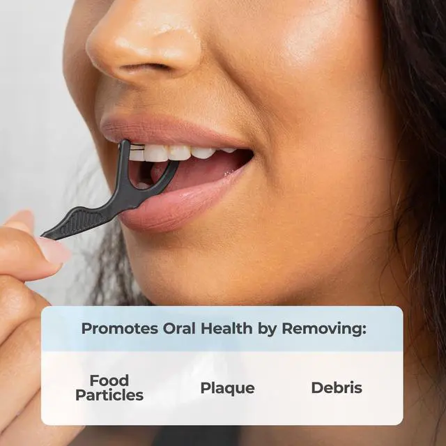Alt view image 3 of 7 - PUL Mint Dental Floss Picks Biodegradable Floss Sticks with Shred-Resistant Teeth Floss, Fluoride Free Dental Flossers for Adults & Kids, Minty Fresh Dental Floss Picks 50 Count