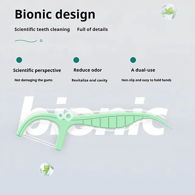 Alt view image 2 of 7 - Twin-Line Dental Floss- Individually Wrapped- Dual- Effect Cleaning Flossing-No Breakage or Tearing Floss Stick, Cool Mint Flavor Floss Picks Oral Care Teeth Clean Flat Wire-150 Count