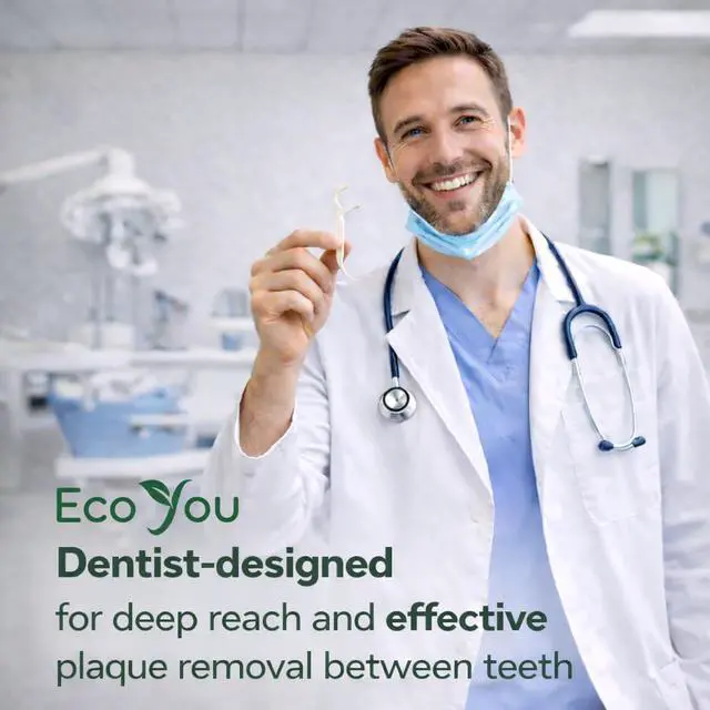 Alt view image 6 of 7 - Biodegradable Floss Picks | 50 Count (2 Pack) | Mint Flavor, Candelilla Wax | PFAs Free | Sustainable & Reusable | Vegan & Cruelty-Free | Eco Floss Picks