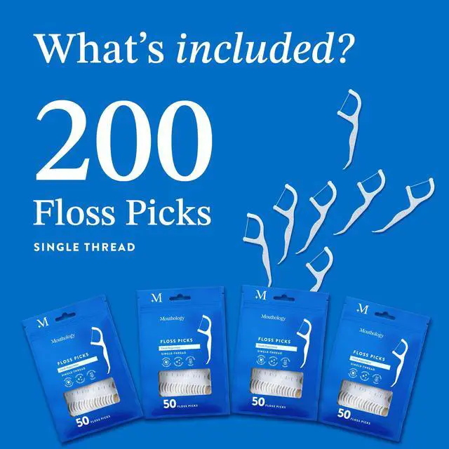 Alt view image 5 of 7 - Biodegradable Floss Picks (200 Pack), Wheat Straw Dental Floss Picks, Mint Flavored Flossers Biodegradable, Dental Floss PFA Free, Compostable Tooth Flossers for Adults & Kids Floss