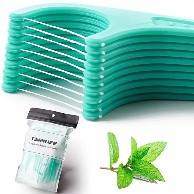 Alt view image 2 of 7 - Individually Wrapped Dental Floss Picks, 100 PCS Mint Flossers