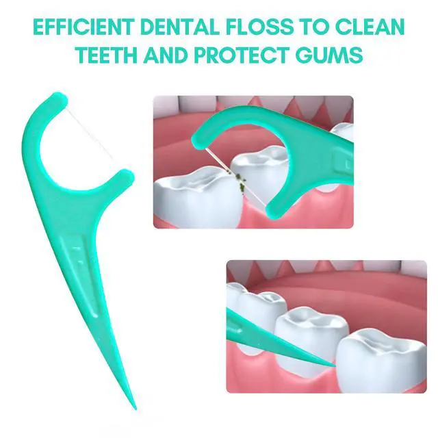 Alt view image 3 of 7 - Individually Wrapped Dental Floss Picks, 100 PCS Mint Flossers