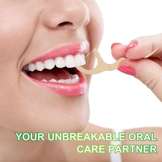 Alt view image 5 of 7 - 200 Count Biodegradable Dental Floss Picks, Eco Friendly Plant-Based Tooth Flossers for adults, Tear-Resistant Floss Sticks with Wide Handles, Vegan & BPA Free Dental Floss for Natural Oral Care, Mint