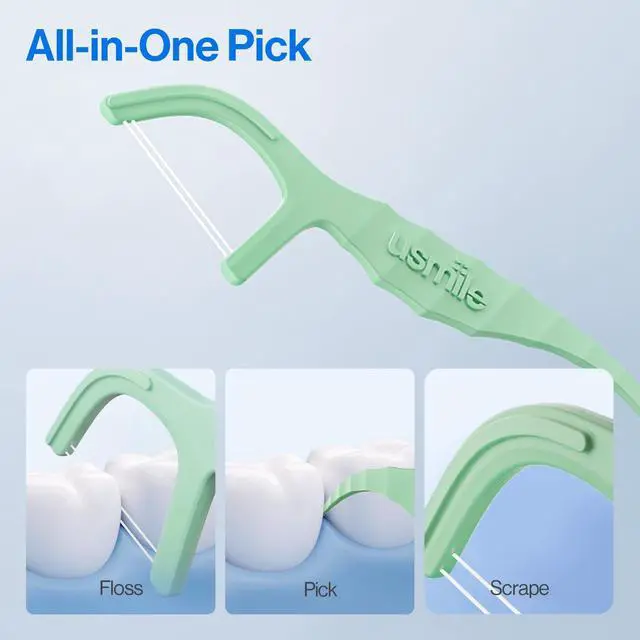 Alt view image 4 of 5 - Dual-Line Dental Floss Picks, Mint Flavored, 50 Count