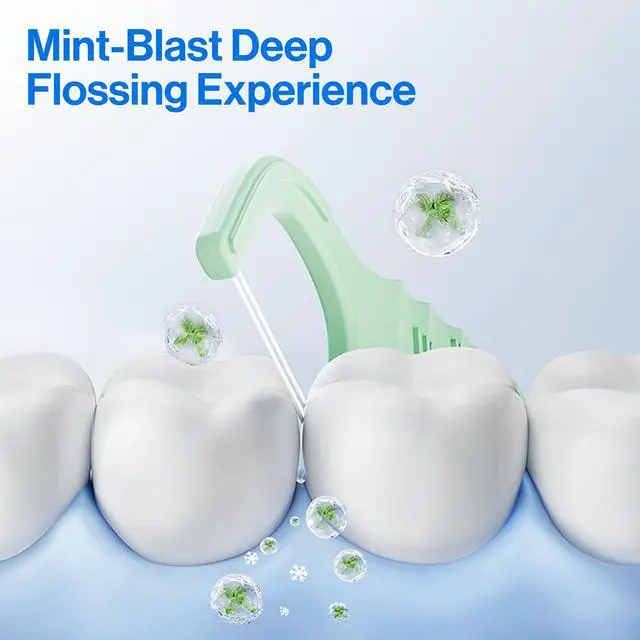 Alt view image 3 of 5 - Dual-Line Dental Floss Picks, Mint Flavored, 50 Count