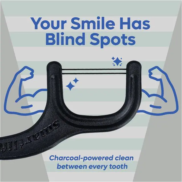 Alt view image 7 of 7 - Eco-Friendly Dual-Thread Dental Floss Picks (100ct) - Flossers Made with Straw Wheat Blend, Natural Teeth Whitening, Tooth Pick Stick for Adults, Activated Bamboo Charcoal Floss Thread