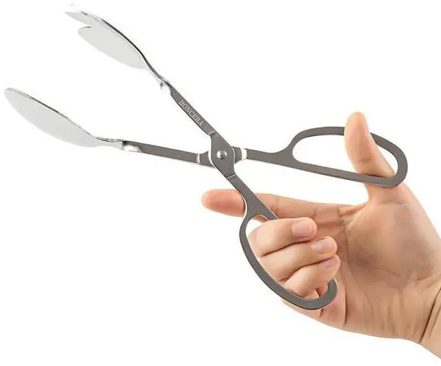 Alt view image 3 of 7 - , 10-inch Stainless Steel Kitchen Scissor Tongs Salad Pasta Grip