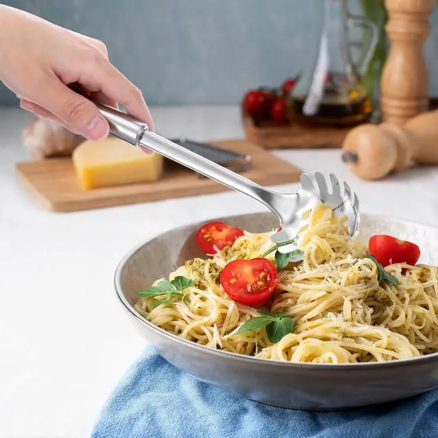 Alt view image 2 of 4 - Pasta Fork Stainless Steel Pasta Spoon, Spaghetti Sever, Heavy Duty Metal Spaghetti Spoon Kitchen Utensils.