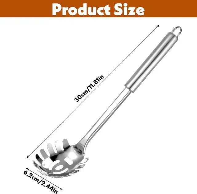Alt view image 4 of 4 - Pasta Fork Stainless Steel Pasta Spoon, Spaghetti Sever, Heavy Duty Metal Spaghetti Spoon Kitchen Utensils.