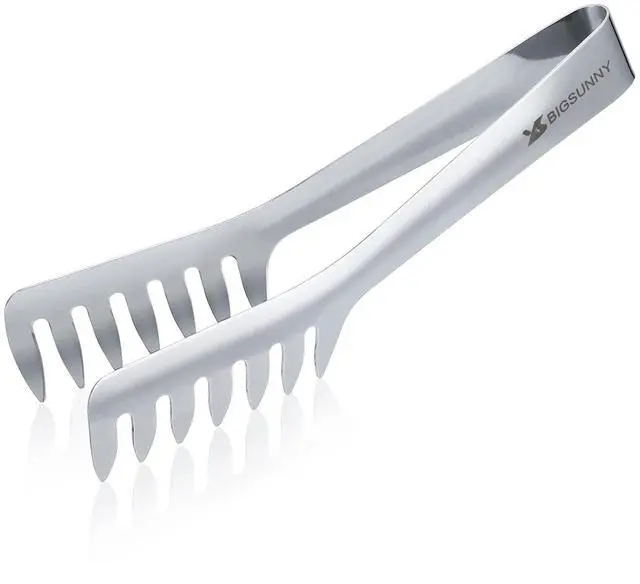 Main image of Kitchen Pasta Tongs, 8" Stainless Steel Spaghetti Tongs
