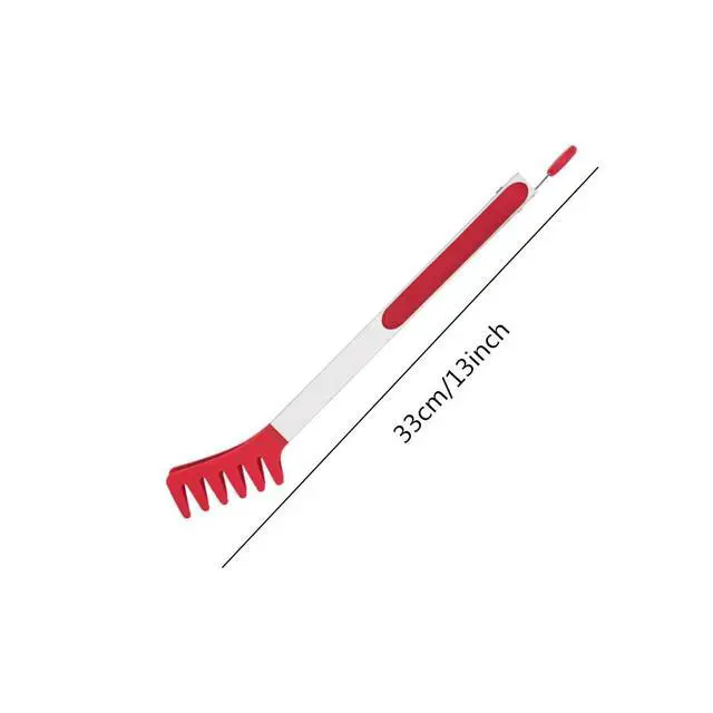 Alt view image 2 of 7 - Large 13" Red Stainless Steel Pasta Tong with Silicone Tips, Spaghetti Tongs Pasta Server Utensil for Noodles Cooking Baking Food BBQ Kitchen Tools