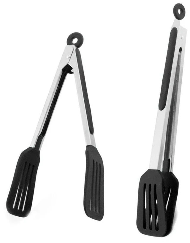 Alt view image 7 of 7 - Cooking Tongs 9" and 12" Stainless Steel Kitchen Silicone Serving Tongs