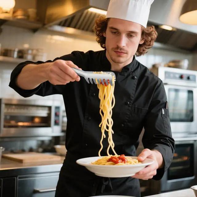 Alt view image 2 of 5 - Kitchen Pasta Tongs, 8" Stainless Steel Spaghetti Tongs