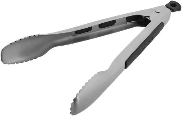 Main image of Pro 9 Inch Stainless Steel Locking Kitchen Tongs - Ergonomic Grip, Scalloped Tips for Cooking, Grilling, Serving and Meal Prep