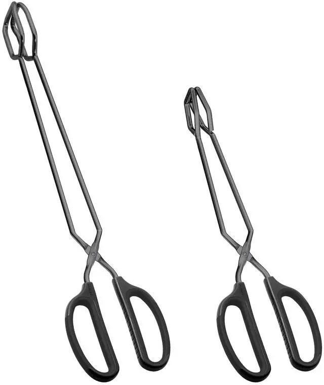 Main image of Stainless Steel Scissor Tongs 12" and 16" Set, Set of 2 (Black)