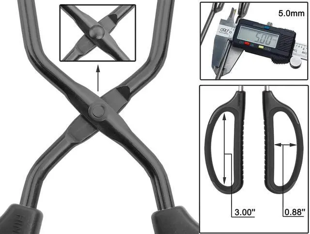 Alt view image 3 of 6 - Stainless Steel Scissor Tongs 12" and 16" Set, Set of 2 (Black)