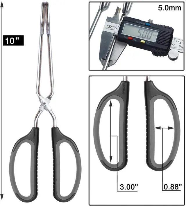 Alt view image 3 of 5 - Scissor Tongs 10-Inch Stainless Steel Scissor Style Tongs