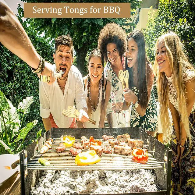 Alt view image 4 of 7 - 6 Pack Serving Tongs Kitchen Tong, 7 Inch Gold Buffet Tongs, Stainless Steel Food Tong Small Tong, Serving Tong for Buffet, Party, Salad, Appetizers
