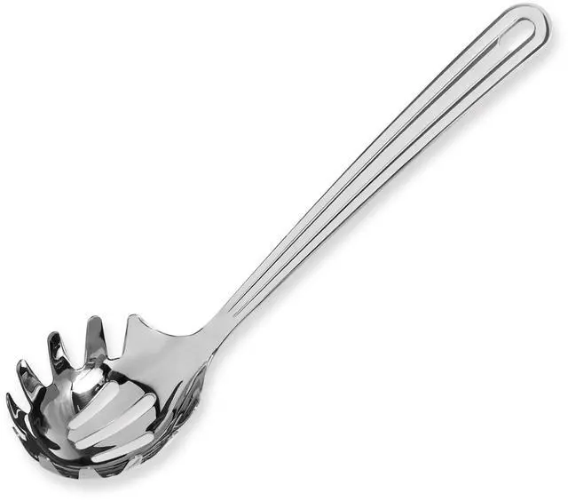 Main image of New Upgraded 12 inch Stainless Steel Spaghetti Server Spoon with Teeth - Pasta Fork Pasta Server Noodle Spoon Heavy Duty Cooking Utensils Classic Dishwasher Safe 1Pc